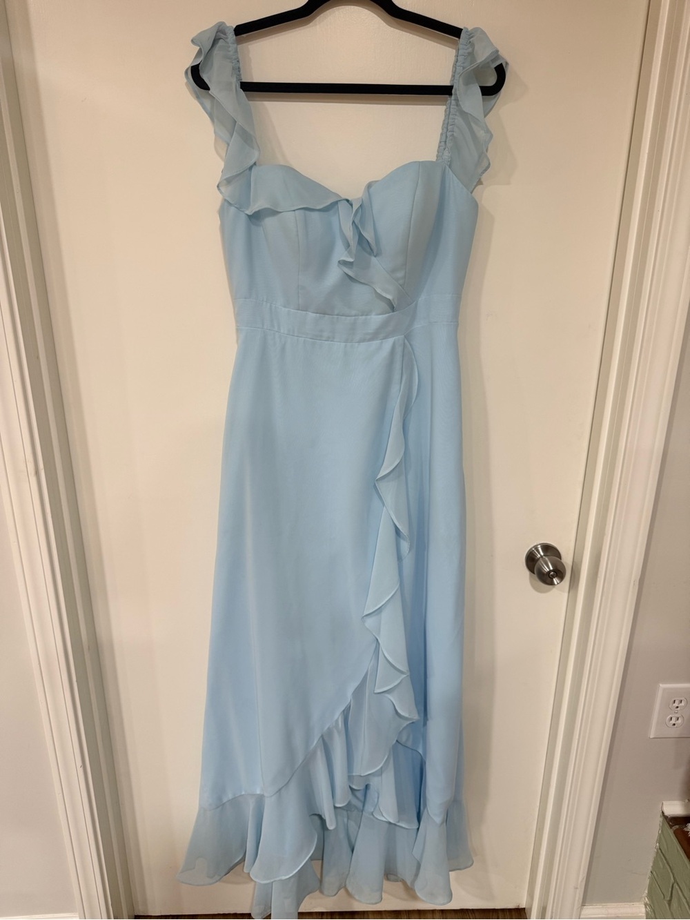 Azazie Light Blue High-Low Ruffle Dress